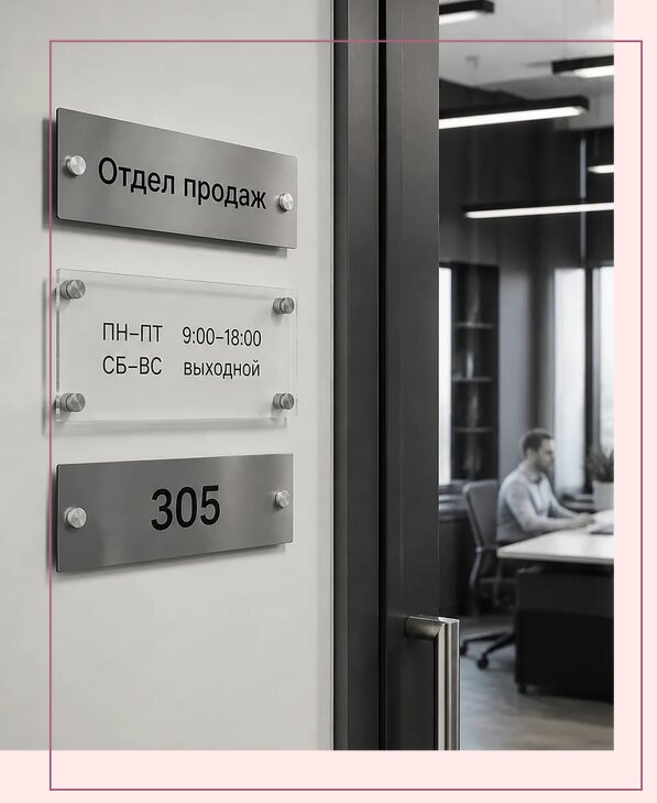 Офисные таблички на дверь в Соли-Илецке по цене от 5105 р. | Аванза-Сои